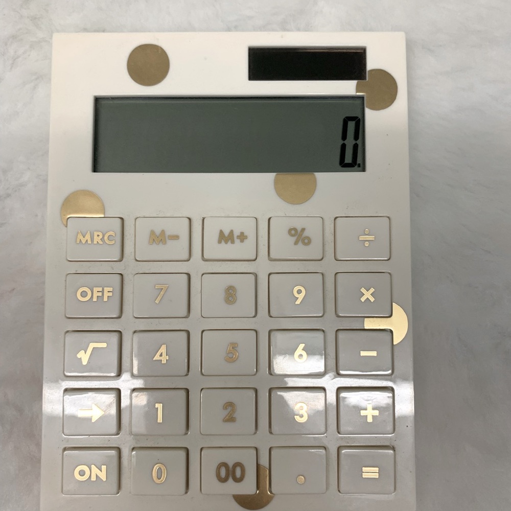 Kate Spade desk calculator with gold dots great condition